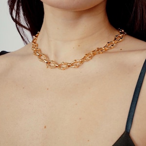 Chunky Gold Chain Necklace for Women Statement Necklace Gold Layering Chain Gift For Her Chunky Gold Choker Layering Necklace
