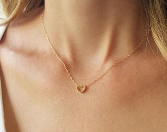 Dainty 14K Gold Filled Heart Pendant Necklace