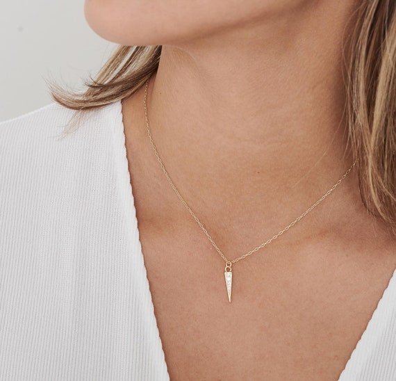 Cubic zirconia store bar necklace
