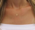Tiny Gold Initial Necklace, Gold Letter Necklace, Gold Initial Jewelry, Bridesmaid Gift, Personalized Gold Jewelry, Custom Gold Necklace