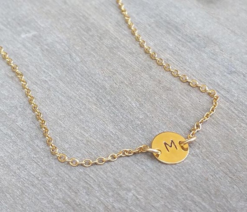 Initial Choker Necklace Gold Choker Necklace Disc Necklace Etsy Israel