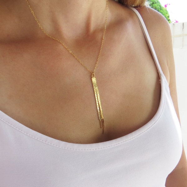 Gold Fashion Necklace, Tassel Necklace, Long Pendant Necklace, Gold Tassel Pendant Necklace, Gifts for Women, Necklaces for Women