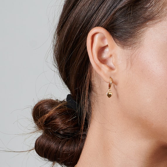 Charm Dangle Charm Earrings Heart Charm 