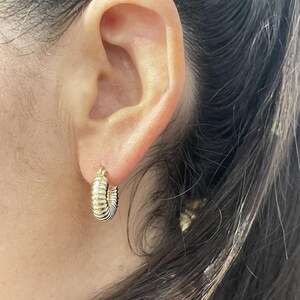 Gold Chunky Hoop Earrings, Small Hoops, Thick Hoop Earrings, Gift for ...