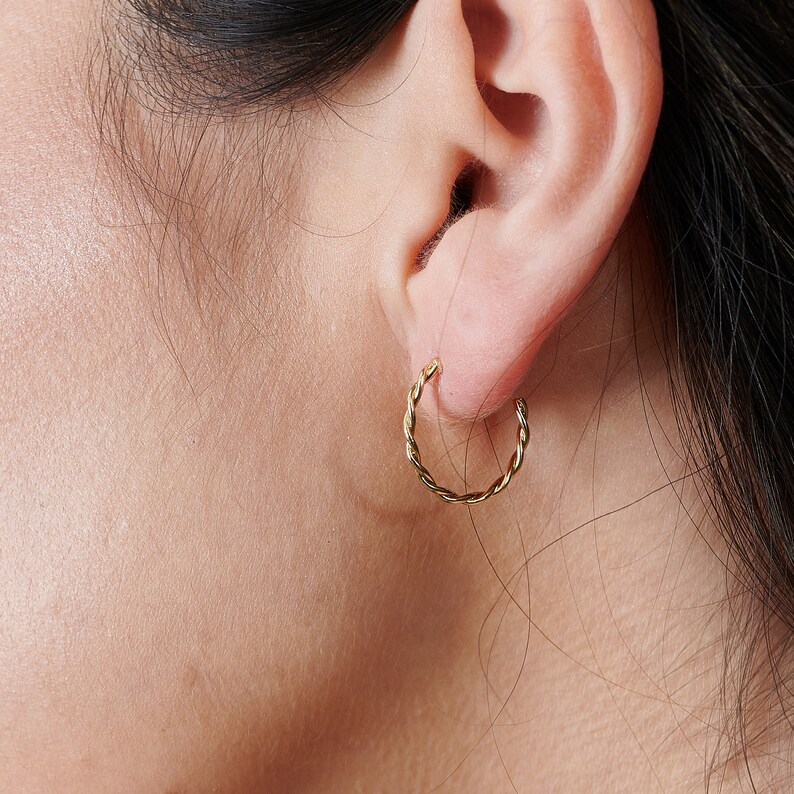 Silver Hoop Earrings Thin Post Earring 18mm Silver Hoops Etsy