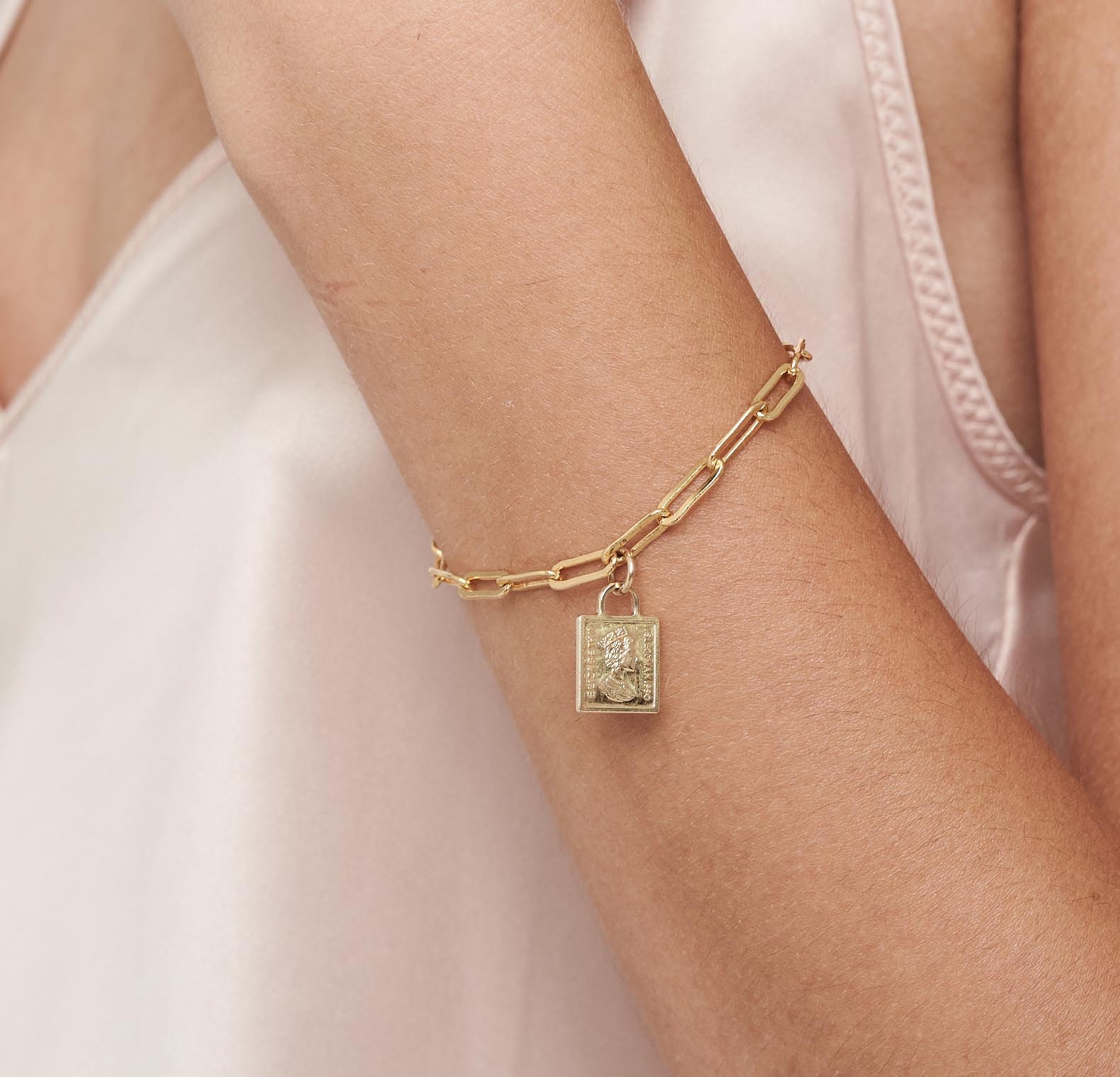 Square Coin Bracelet 14K Gold Filled 