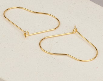 Heart Hoop Earrings, Wire Earrings, Gold Hoops, Minimalist Thin Heart Earrings, Minimalist Hoops, 14K Gold Filled or Sterling Silver