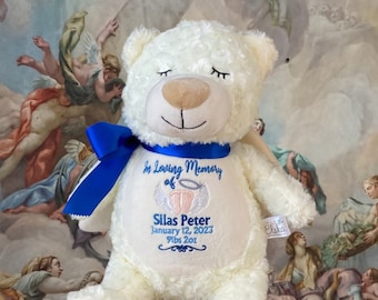 Memorial Memory Bear, Little Elska Plush, Infant Loss Remembrance Comfort Gift