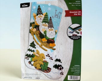 Bucilla Christmas Stocking: Gnomes on the Go