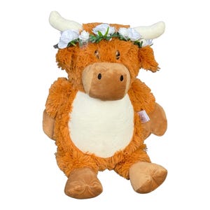 Personalized Plush Highland Cow: Scottish Farm Nursery Decor