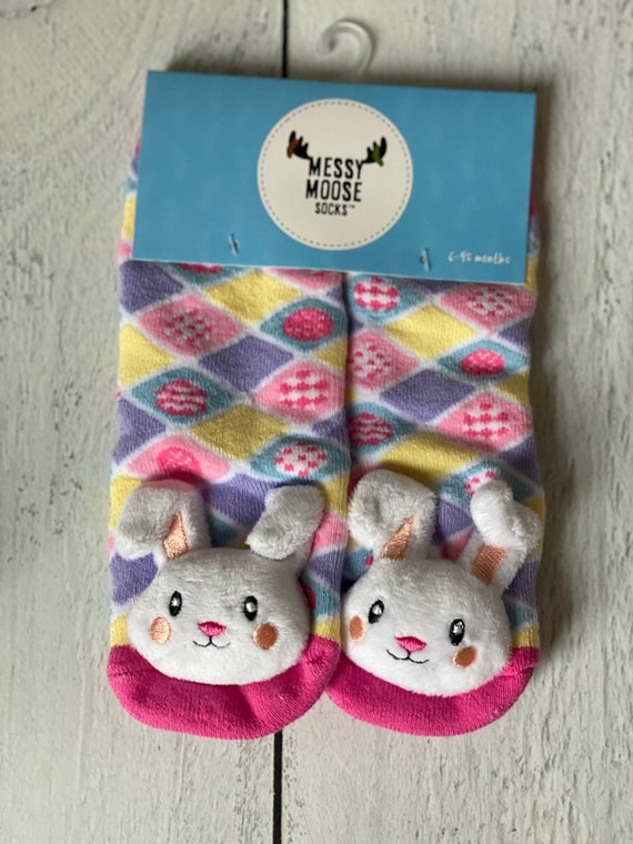 Stocking Stuffer, Novelty Socks, Character Slipper Socks, Funny Socks, Baby  Shower Gift, Newborn Gift, Gripper Slippers Child, Bunny Socks, 