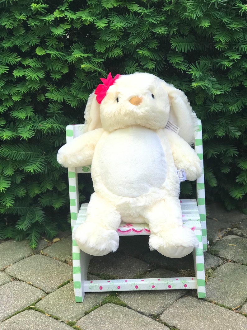 Birth Stat Bunny Unique Baby Gift Gender Reveal Embroidered Bunny, Birth Announcement Little Elska,Plush Bunny Baby Keepsake