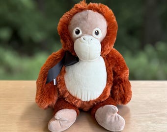 Personalized Plush Monkey: Birth Announcement Stuffed Animal