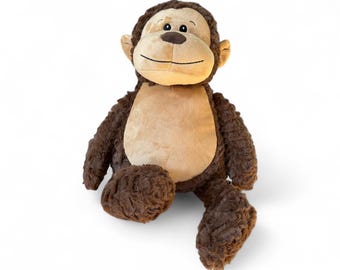Personalized Plush Monkey: Birth Annoncement, Safari Nursery Decor, Tummi bear