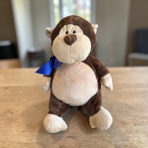 Birth Announcement Monkey: Embroidered Keepsake Gift, Embroider Buddy image 1