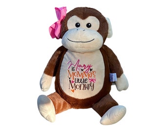 Personalized Birth Stats Stuffed Animal: Birth Announcement, Ring Bearer Gift - Hair Bow Not Included