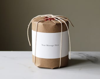 PERSONALIZED Gift-Wrap Candle // All Natural Essential Oil Candle