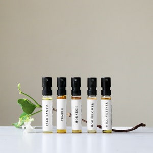 DISCOVERY SET All-Natural Botanical Perfume  | 5 Samples | Unisex Organic Fragrance | Gifts for Self