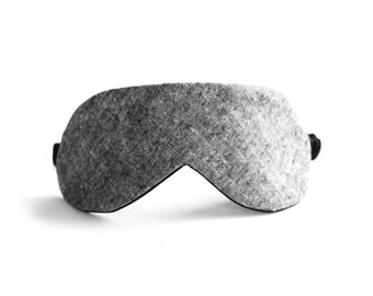 Black Chambray and Silk Sleep Mask