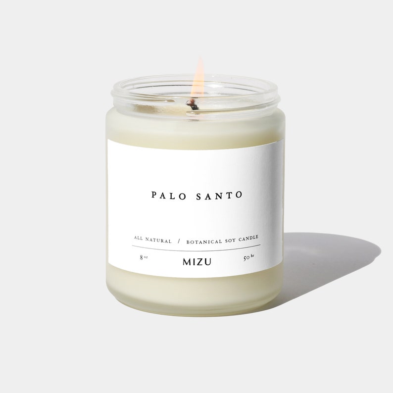 PALO SANTO All-Natural Essential Oil Soy Candle 8 oz image 5