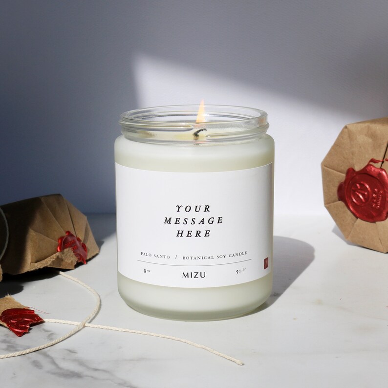 PERSONALIZED Allnatural Candle Custom Gift Message Etsy