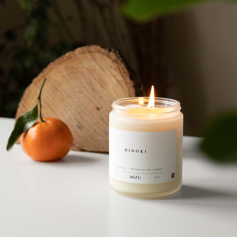 HINOKI Essential Oil Candle /// Grapefruit, Hinoki, Cypress image 1