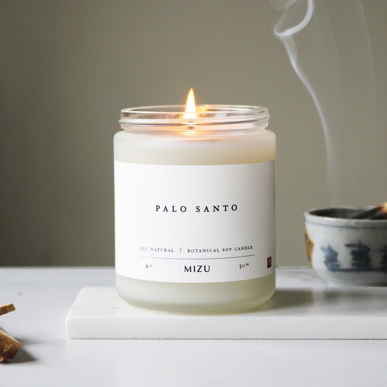 PALO SANTO All-Natural Essential Oil Soy Candle 8 oz image 2