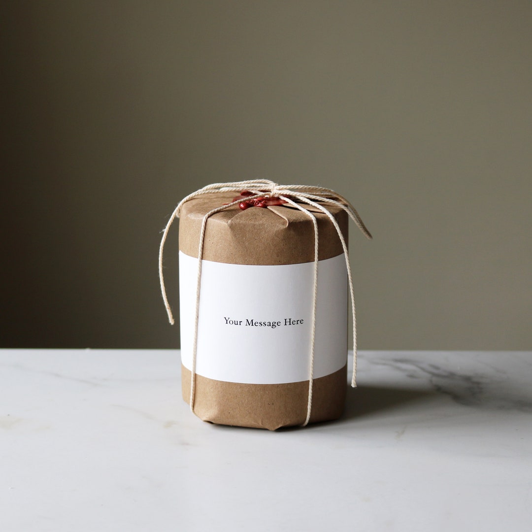 PERSONALIZED Giftwrap Candle // All Natural Essential Oil Candle Etsy