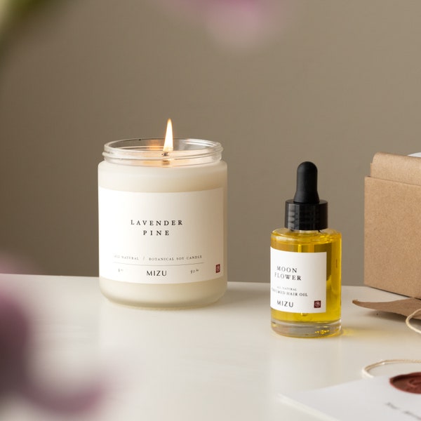 Kit de Presente Botânico REPLENISH | Velas Orgânicas e Óleo Capilar para Bem-Estar