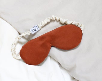 Silk Eye Mask In Burnt Orange Silk Charmeuse | Sleep and Meditation Mask