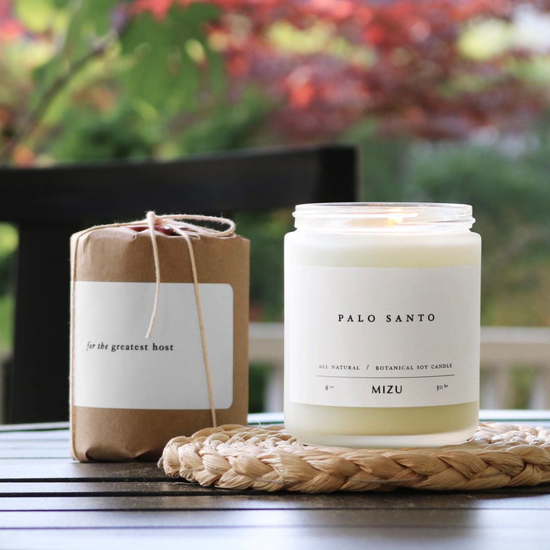 PALO SANTO Allnatural Essential Oil Soy Candle 8 Oz Etsy