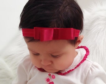 Red Headband, Baby Headband, Bow Headband, Newborn Headband, Infant Headband, Baby Girl Headband, Red Bow Headband, Toddler Headband,