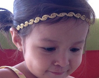 Gold Baby Headband, Baby Headband, Gold Headband, Wedding Headband, Baby Gold Headband, Newborn Headband, Halo Headband, Headband for babies