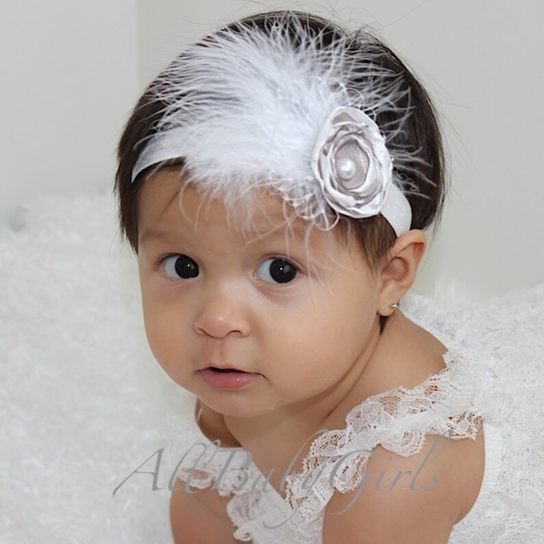 white baptism headband
