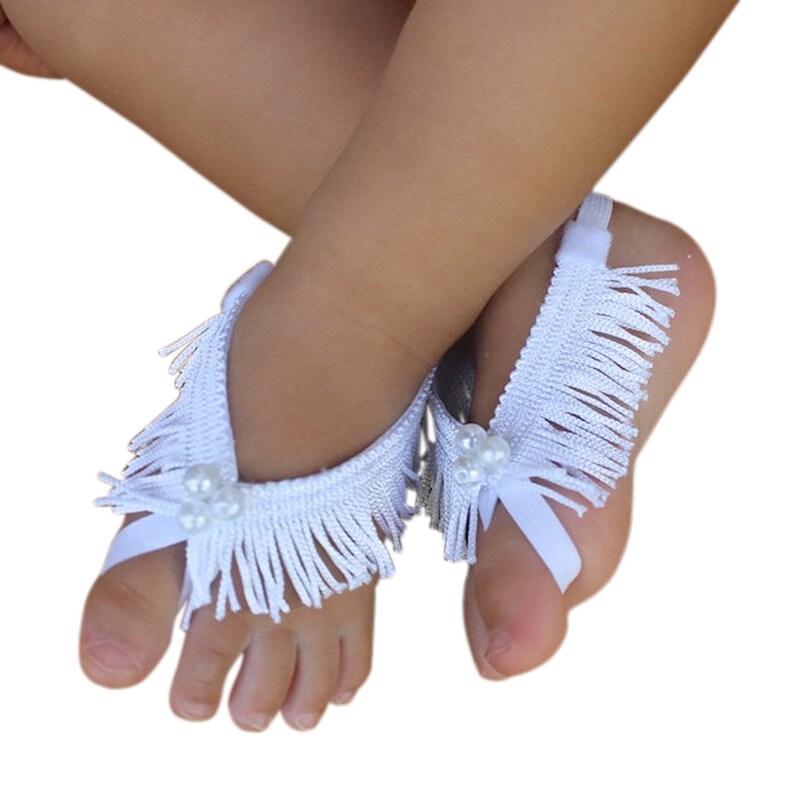 Baptism Baby Sandals White Sandals White Barefoot Sandals Etsy