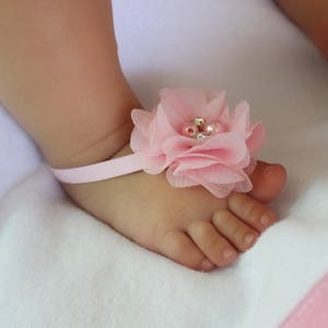 Pink Baby Sandals, Sandals for Newborn, baby girl shoes, Shoes for Little Girls, barefoot sandals, newborn sandals, baby barefoot sandal image 3