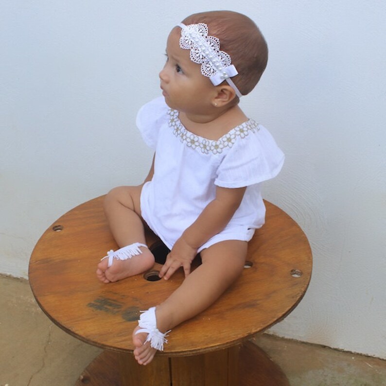 Baptism Headpiece White Headband Lace Headband Baby Etsy