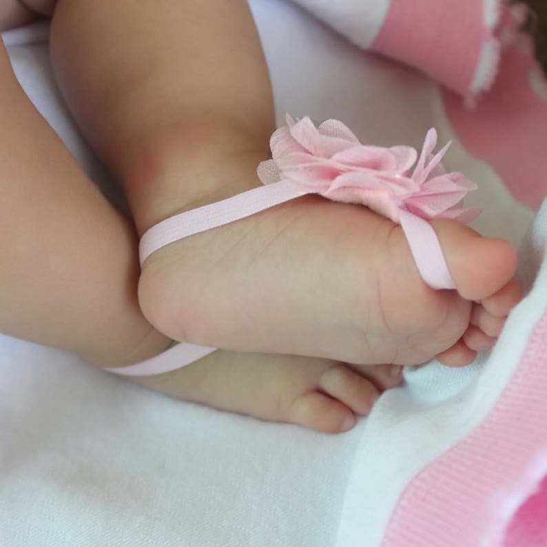 Pink Baby Sandals, Sandals for Newborn, baby girl shoes, Shoes for Little Girls, barefoot sandals, newborn sandals, baby barefoot sandal image 2