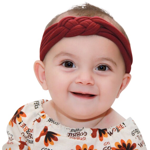 burgundy headband baby