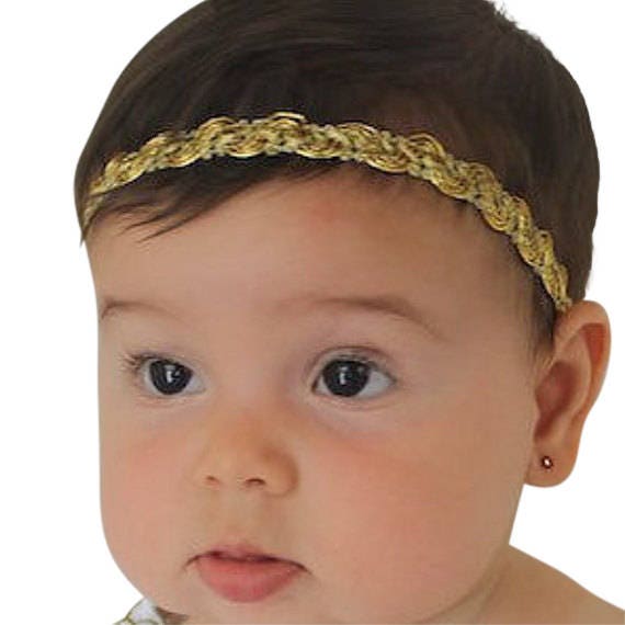 gold baby headband