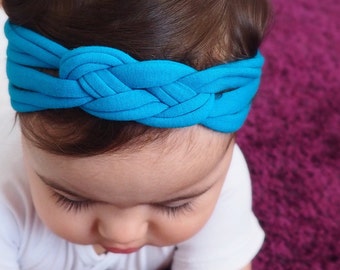 Infant Headbands, Blue Headband, Celtic Knot Headband, Knot Headband, Blue Hair Wrap, Baby Headband, Newborn Headband, Baby Head Wrap