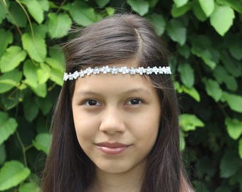 Bohemian Headband, Silver Headband, Silver Boho Headband, Silver Girl Headband, Forehead Headband, Halo Headband, Silver Headband