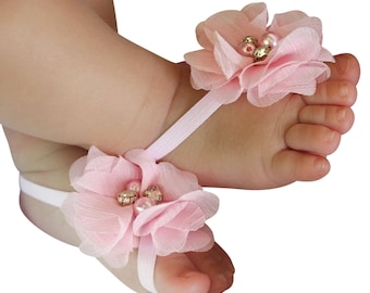 Pink Baby Sandals, Sandals for Newborn, baby girl shoes, Shoes for Little Girls, barefoot sandals, newborn sandals, baby barefoot sandal