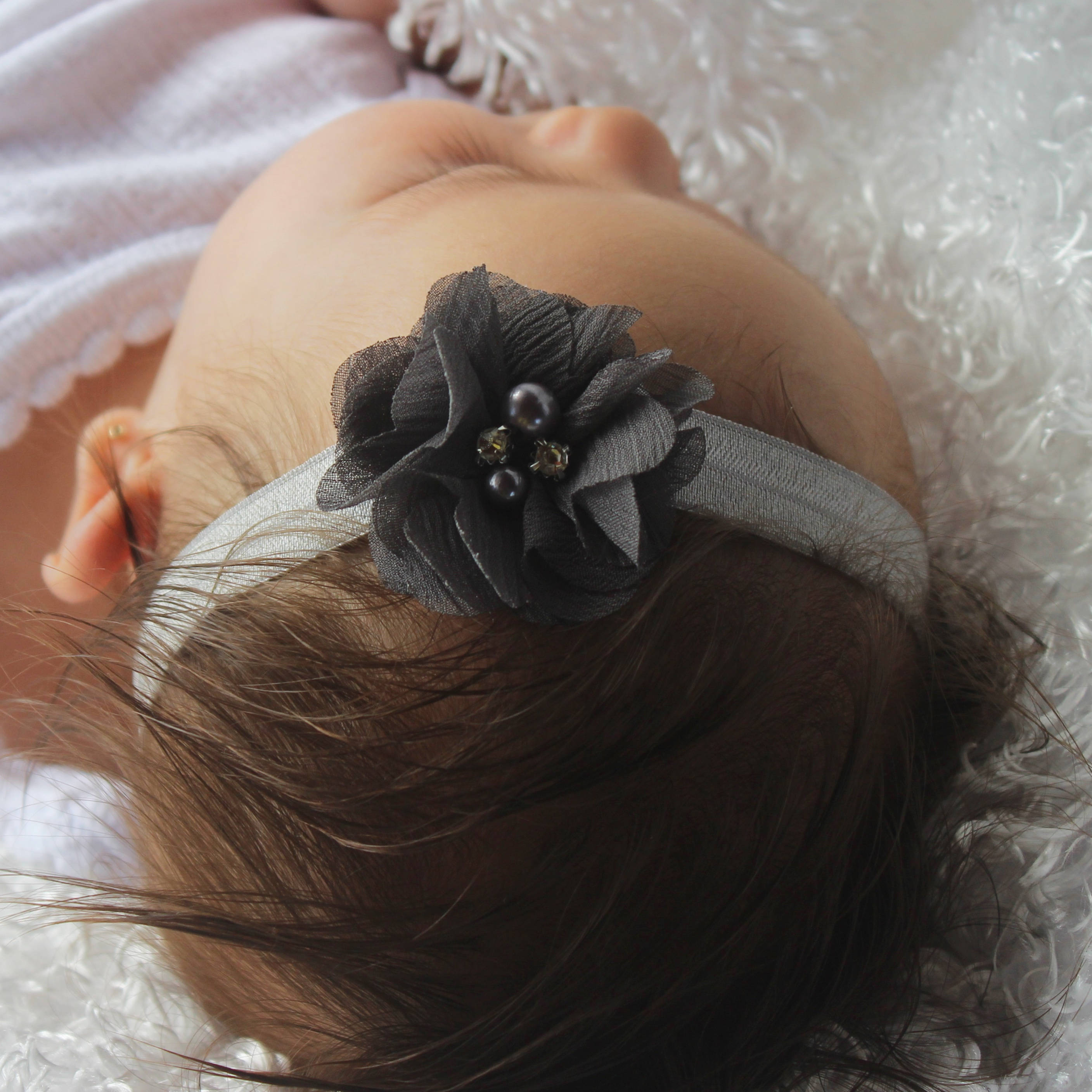 Baby Headband Baby Flower Headband Kids Headbands Gray