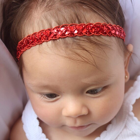 red infant headband
