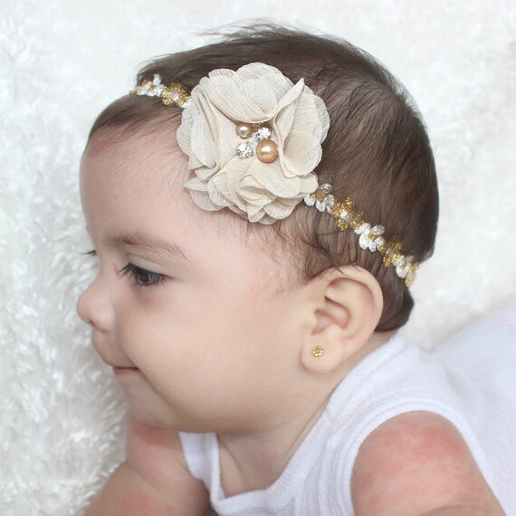 newborn gold headband