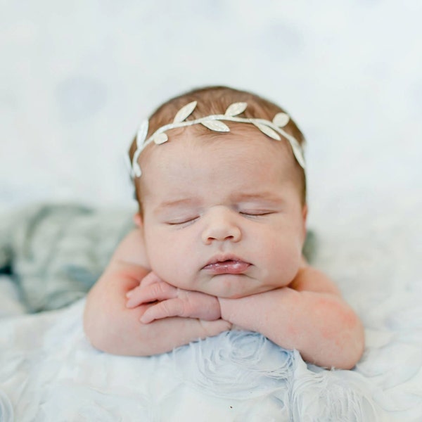 Grecian Baby Headbands, Gold headband, Baby Shower Headband, Greek Headband, Baby Girl Headband, Gold Leaf Crown, Infant Headbands