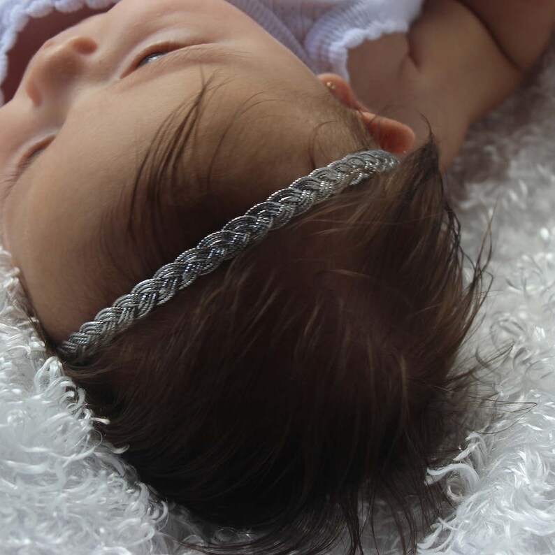 Silver Headband Braided Headband Halo Headband Silver Headband Baby Baby Headband Infant Headband Baptism Headband Toddler Headband