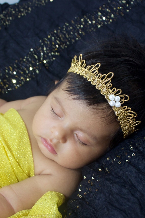 Baby Crown, Gold Crown, Baby Headband, Toddler Crown, Baby Girls