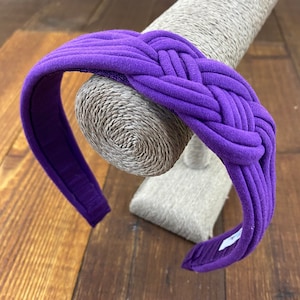 Purple headband with Knot, Adult Knot Headbands, Purple Knot Headband, Purple Headband, Hard Headband, Turban Headband, Fabric Headband